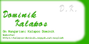 dominik kalapos business card